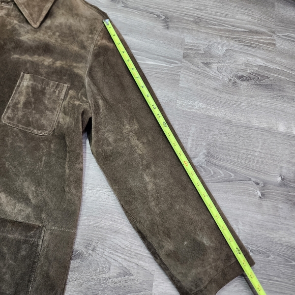 NEWPORT HARBOR Brown Suede Leather Mid Coat Jacket Men's Size XXL - Picture 5 of 16